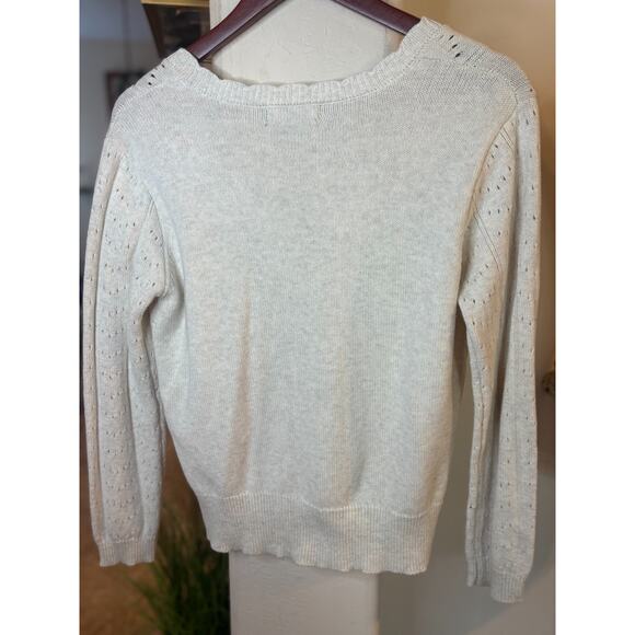 Witty Fox Women's Embroidery Flower Trim Cardigan Sweater size M 6-10 - Picture 5 of 5